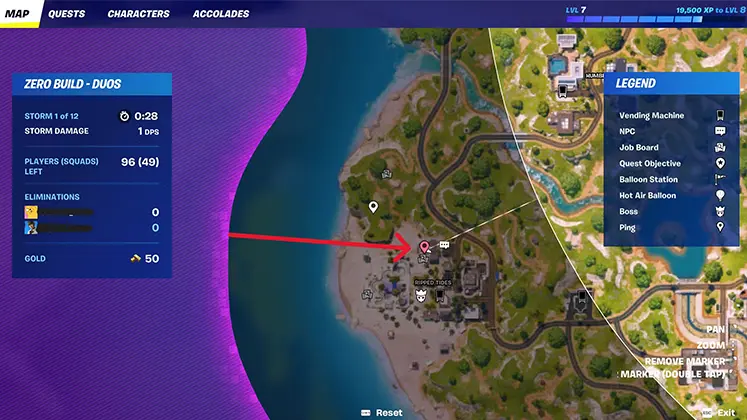 Fortnite تصویری از مکان وزنه 515 کیلوگرمی روی مپ بازی