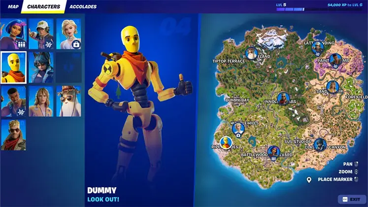 نقشه جدید فورتنایت و مکان npcها و باس ها