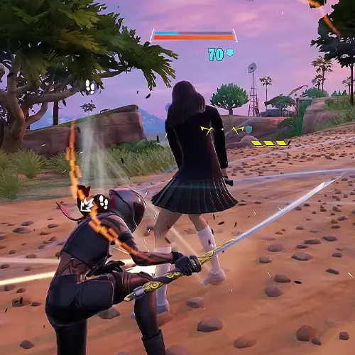 Fortnite در بازی Forsaken Vow Blade تصویری از مبارزه با شمشیر