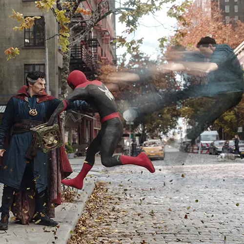 Spider-Man: No Way Home تصویری از دکتر استرنج و پیتر پارکر در فیلم