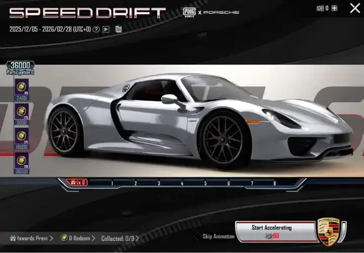 رویداد Speed Drift ماشین های پورشه در بازی پابجی