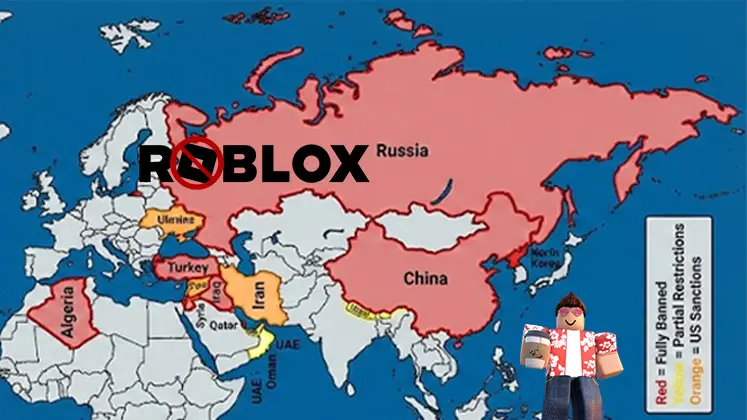 لیست کشورهایی که Roblox در آنها محدود است