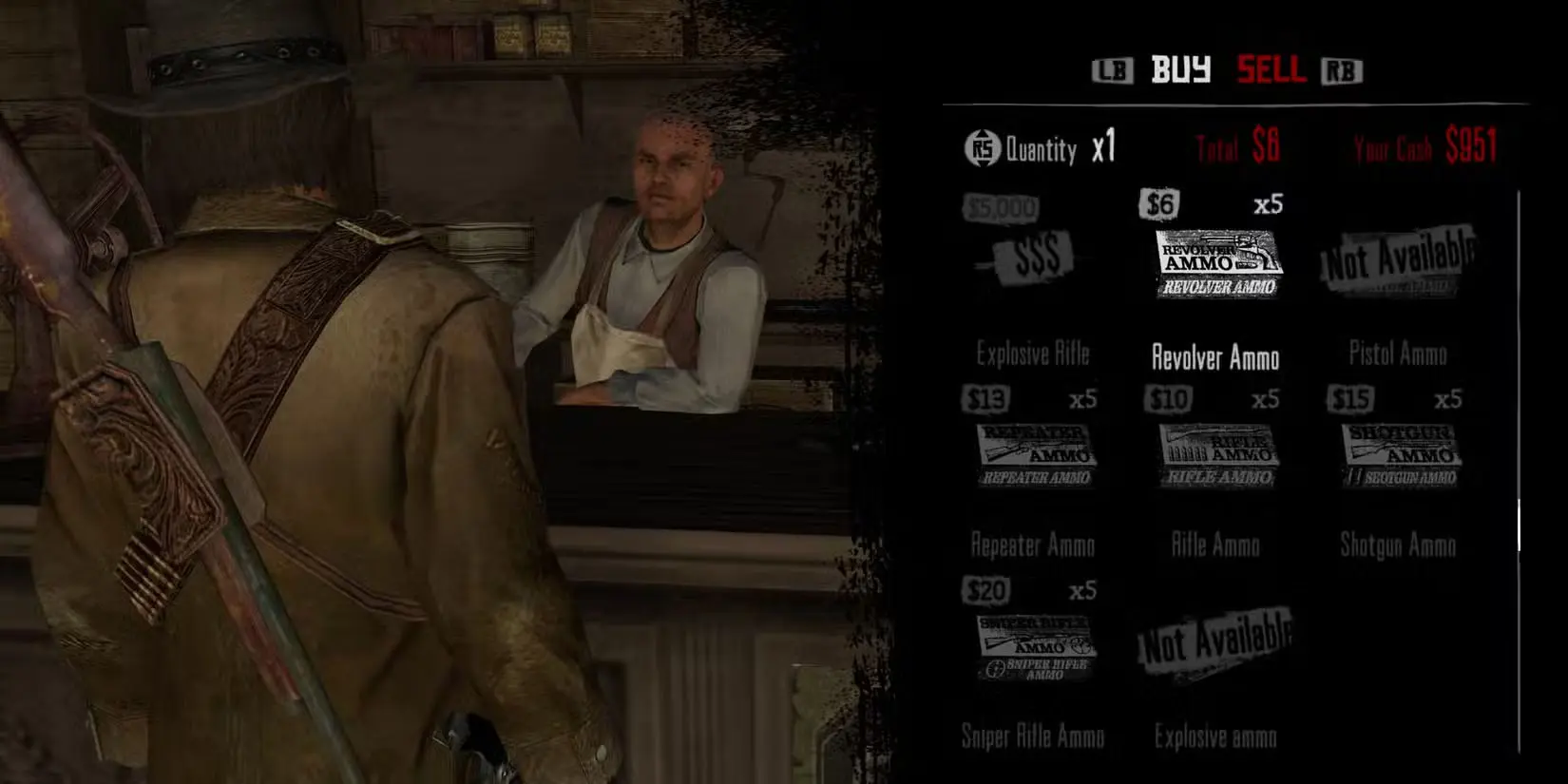 انواع تیرها و خرید آن ها در شاپ بازی Red Dead Redemption 1