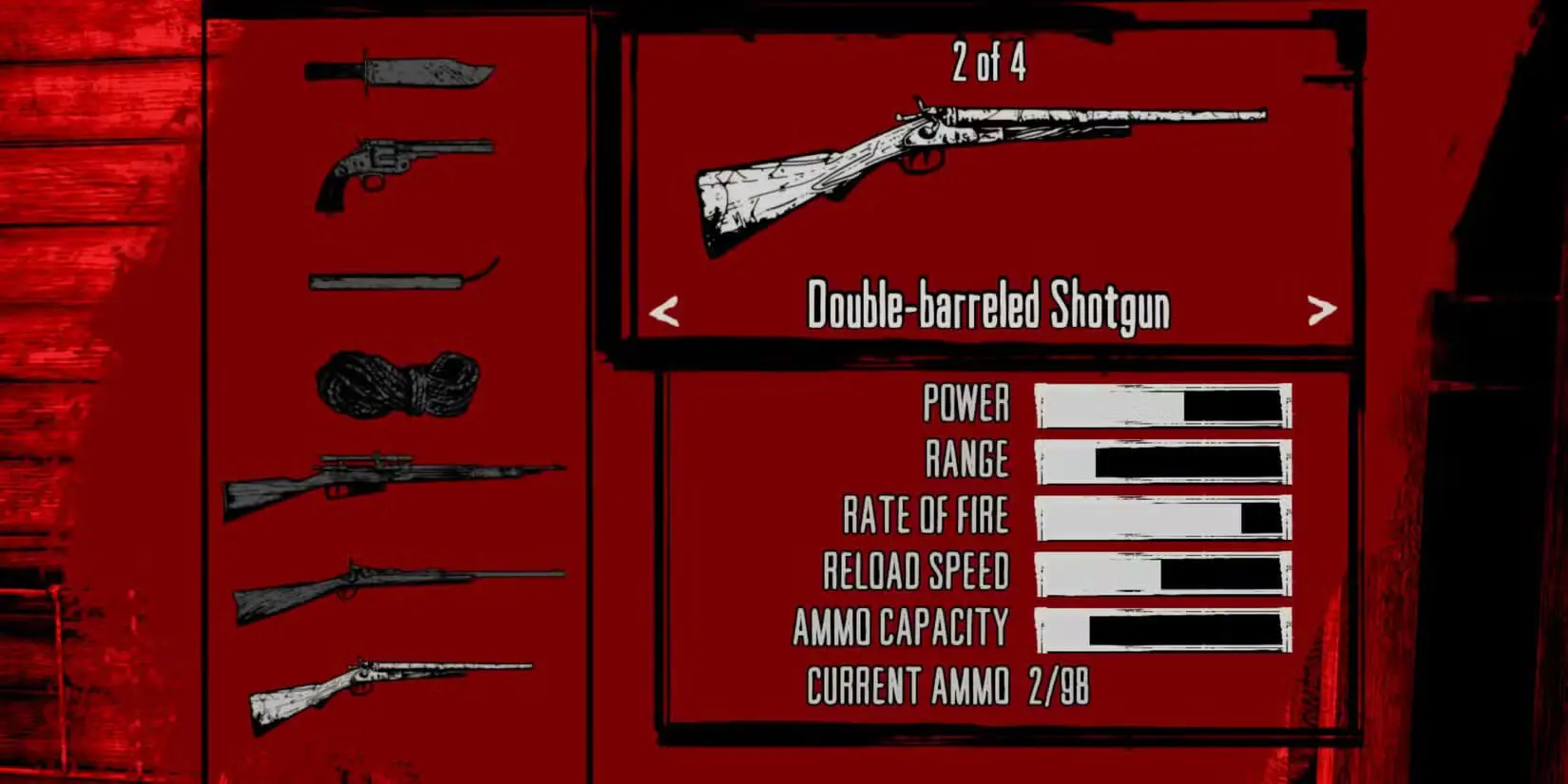 شاتگان‌ها (Shotguns) در بازی Red Dead Redemption 1