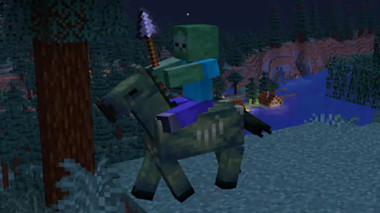 تصویری از اسب زامبی در آپدیت Mounts of Mayhem در بازی Minecraft