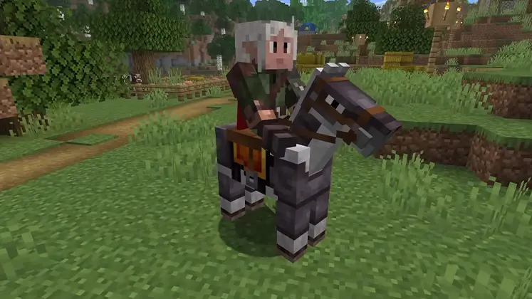 تصویری از زره اسب ندرایتی (Netherite Horse Armor) در آپدیت Mounts of Mayhem در بازی Minecraft