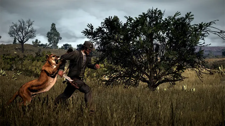 تصویری از درگیری با Cougars در بازی Red Dead Redemption 1
