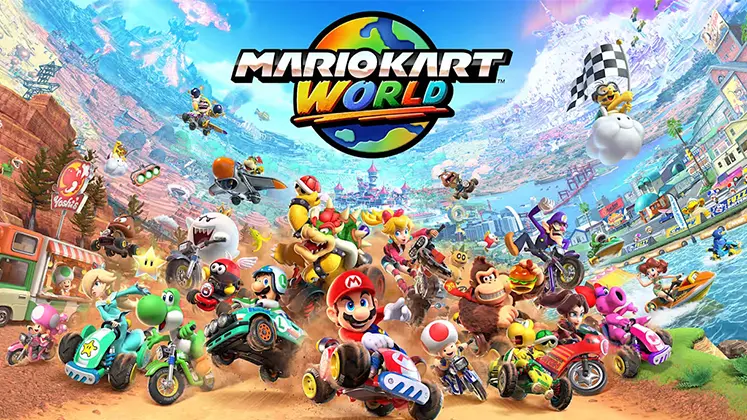 بنری از بازی Mario Kart World