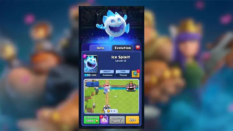 کارت معمولی آیس اسپریت (Ice Spirit) در بازی Clash Royale
