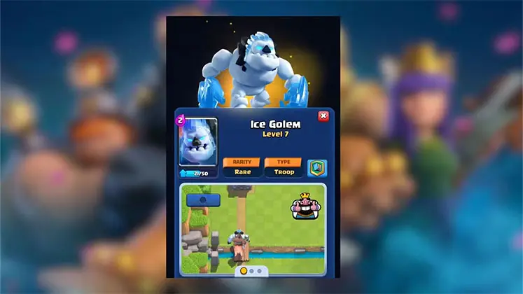 کارت معمولی آیس گولم (Ice Golem) در بازی کلش رویال