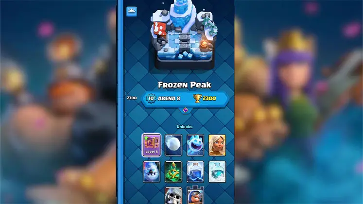 کارت های جدید آرنا 8 Frozen Peak در بازی کلش رویال