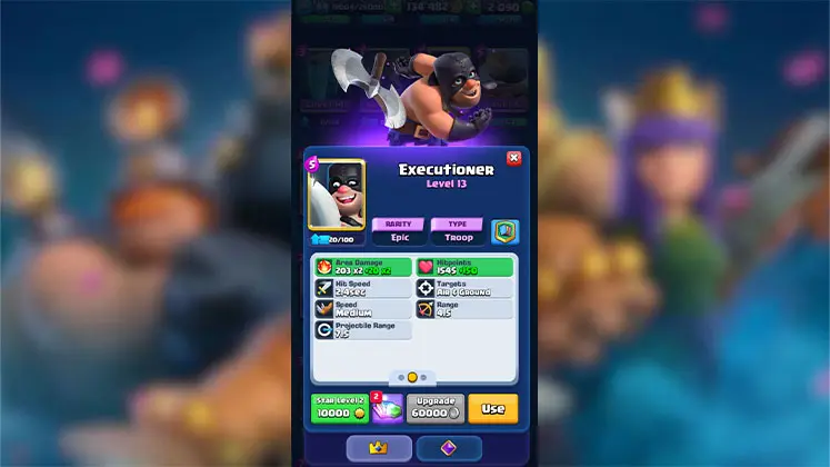 کارت اپیک اکسکیوشنر (Executioner) در بازی Clash Royale
