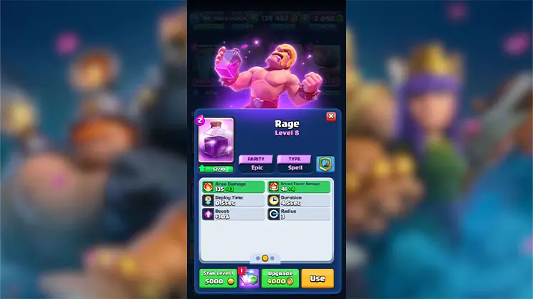 اسپل اپیک ریج (Rage) در بازی Clash Royale