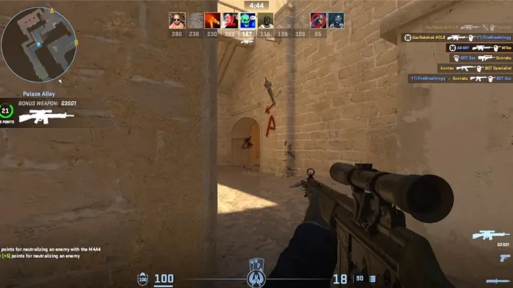 تصویری از گیم پلی مود deathmatch در بازی Counter-Strike 2