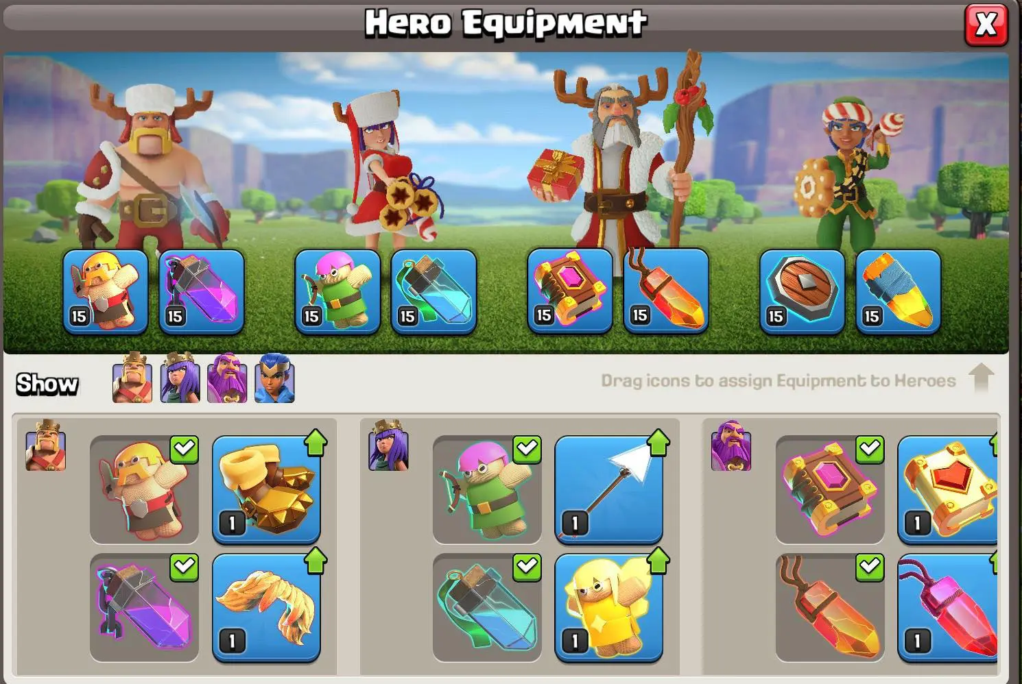 منباع مورد نیاز برای ارتقا Hero Equipment در کلش اف کلنز