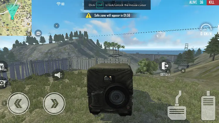 تصویری از ماشین سواری در بازی Free Fire