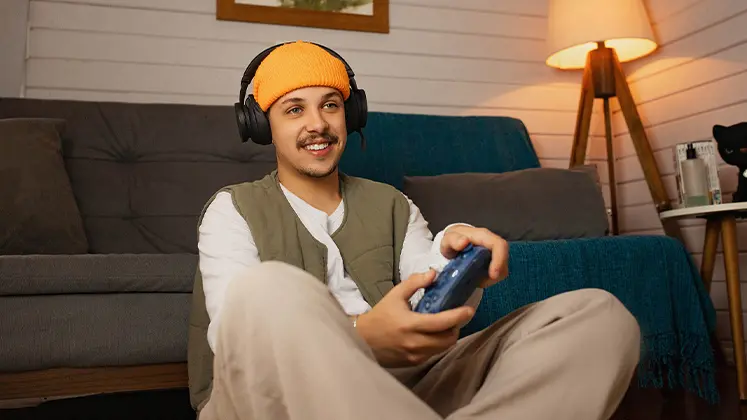 تصویری از استفاده از هدست Xbox