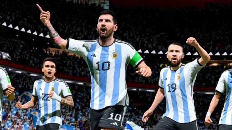 تصویری از مسی در لباس آرژانتین در بازی Fc