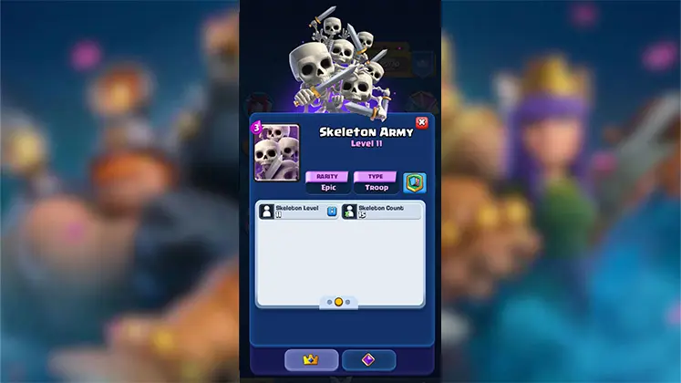معرفی کارت Skeleton Army در بازی کلش رویال