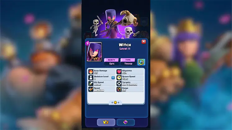 معرفی کارت Witch در بازی کلش رویال