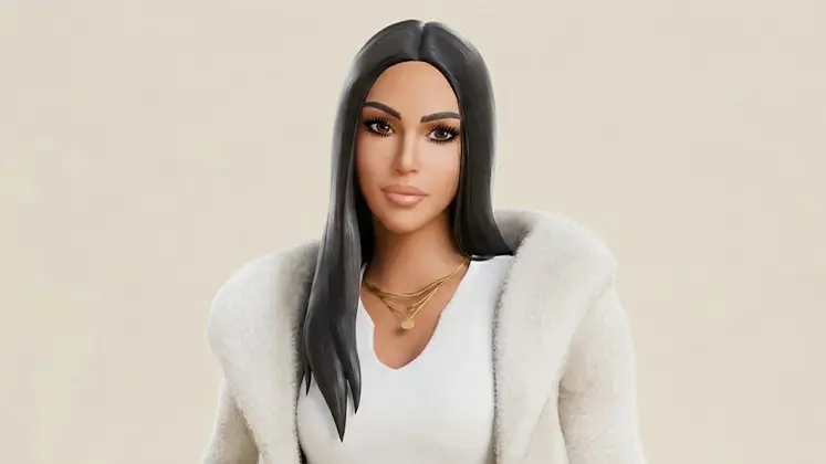 تصویری از اسکین کیم کارداشیان در بازی Fortnite