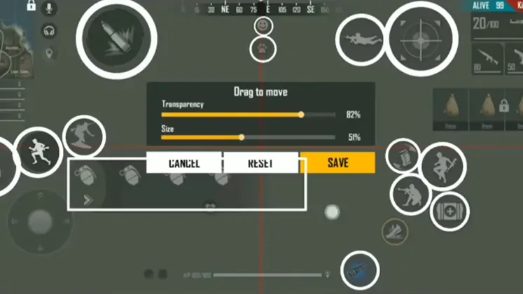 تصویری از سفارش سازی HUD در بازی free fire