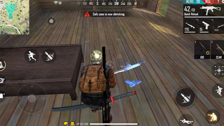 تصویری از لوت کردن در بازی free fire