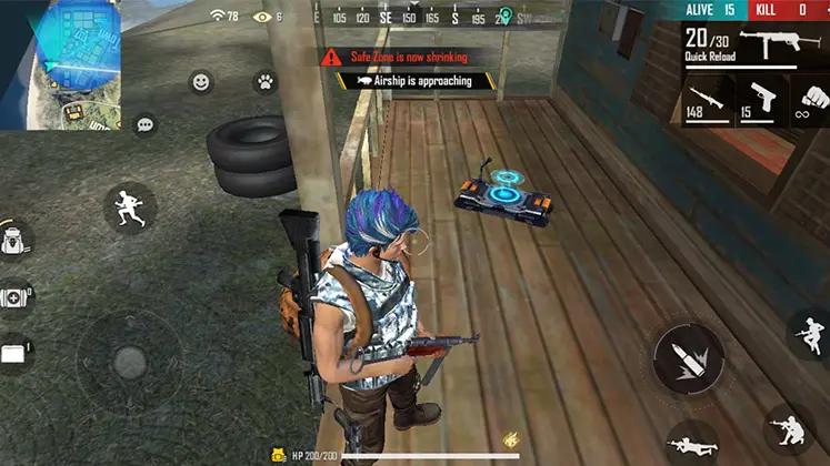تصویری از جای گیری درست نسبت حرکت زون در بازی Free Fire
