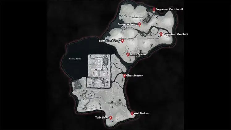 مکان باس‌های جهانی (World Bosses) در Where Winds Meet