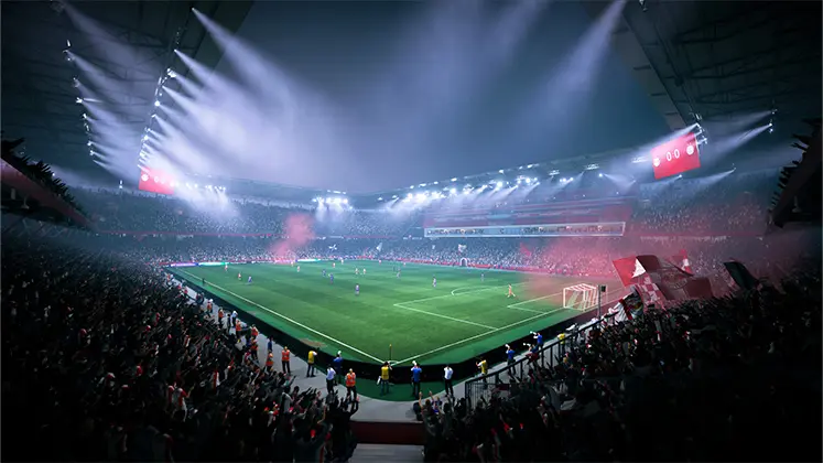 نمایی از یکی از استادیوم های بازی FC 26