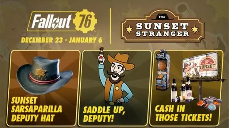 پوستر رویدا Sunset Stranger و جوایز وگاس در بازی Fallout 76