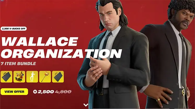 هزینه مورد نیاز برای گرفتن باندل Wallace Organization در بازی فورتنایت