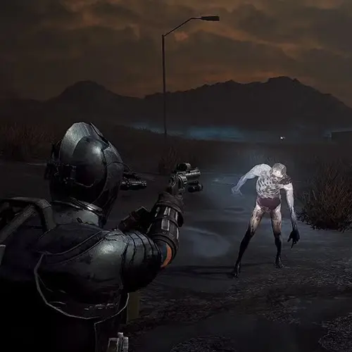 تصویری از زاویه دید شوتر سوم شخص (TPS) در بازی Dark Light: Survivor