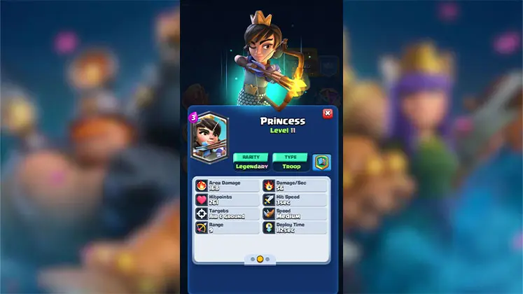 کارت پرنسس (Princess) در Clash Royale