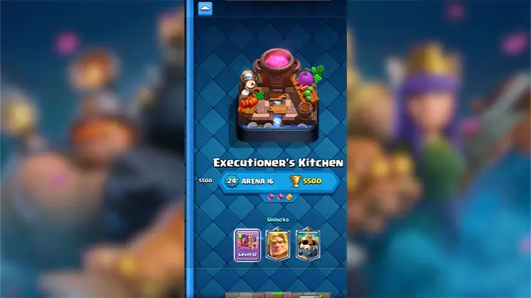 پیشرفت در رنک و رسیدن به آرنا 16 (Executioner's Kitchen) در کلش رویال