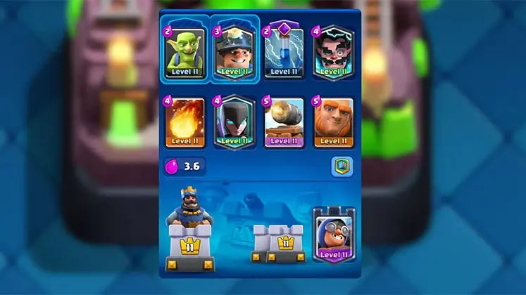 دک Giant Miner Cannon Cart برای آرنا 15 بازی Clash Royale
