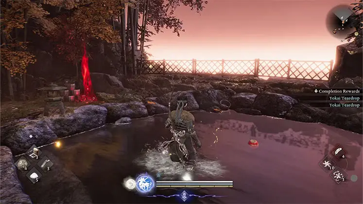 گرفتن اشک یوتای در چشمه های آب گرم در بازی Nioh 3