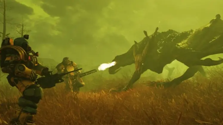 تصویری از مبارزه در بازی Fallout 76