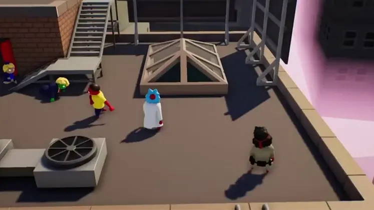 تصویری از مپ Roof در بازی Gang beasts