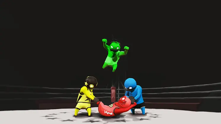 تصویری از مبارزه در بازی Gang beasts