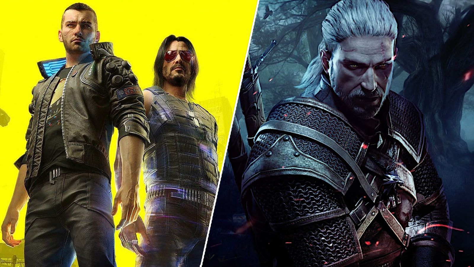 گرات از witcher در کنار v از cyberpunk