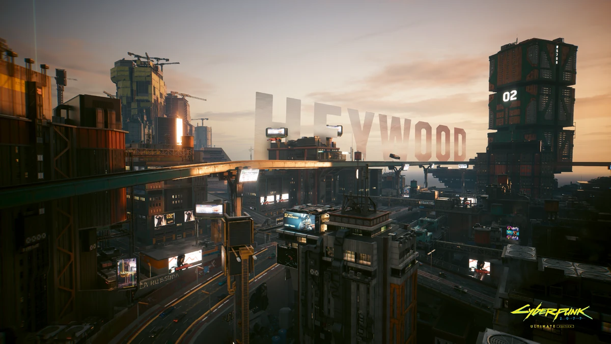 تصویری از محله هی وود در بازی cyberpunk2077