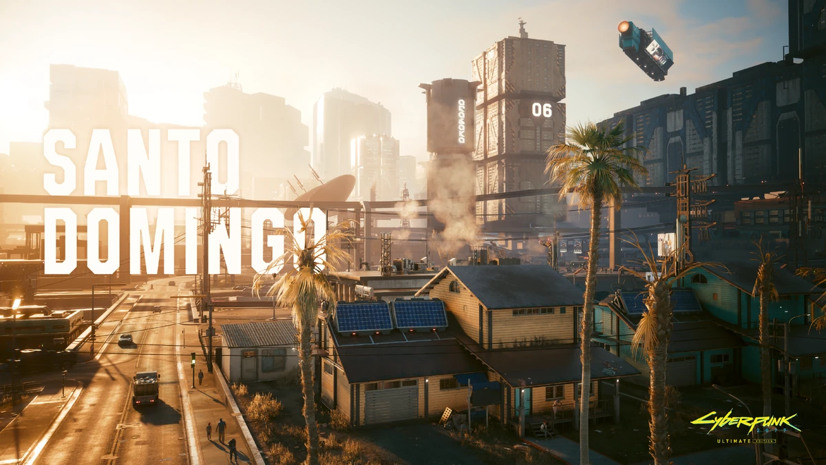 کانسپت ارتی از محله  santo domingo در بازی cyberpunk2077