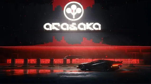 لوگوی شرگت arasaka در بازی cyberpunk2077