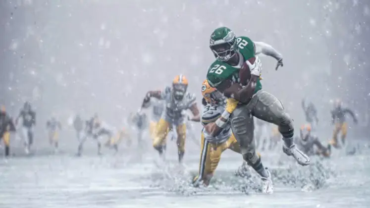 تصویری از آب‌و‌هوای برفی در بازی EA SPORTS Madden NFL 26