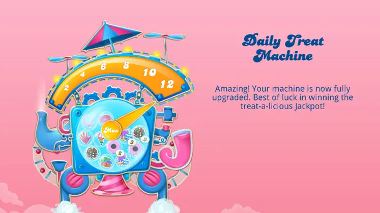 تصویری از ماشین جایزه روزانه (Daily Treat Machine) در بازی Candy Crush Saga