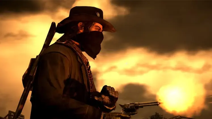 تصویری از گزاشتن Bandana روی صورت John Marston در بازی Red Dead Redemption