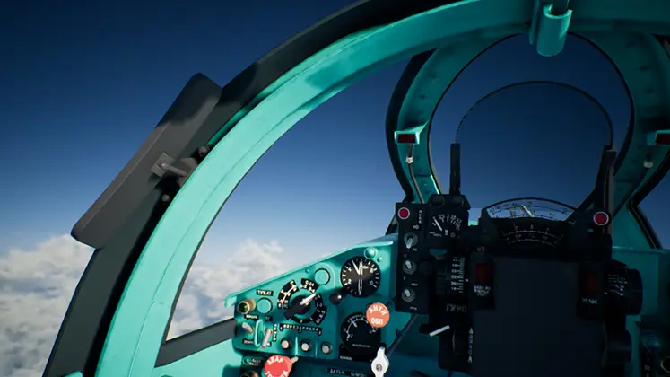 تصویری از فضای داخل جت در بازی Ace Combat 7: Skies Unknown