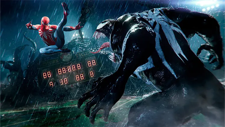 تصویری از نبرد مردعنکبوتی با ونوم در بازی Marvel's Spider-Man 2