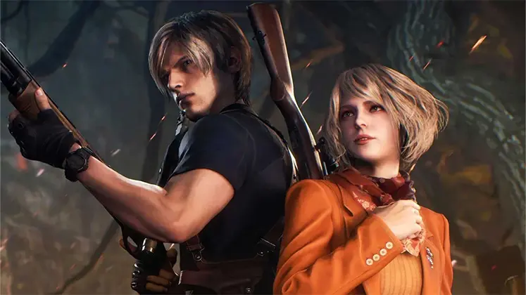 تصویری از  لئون اس. کندی  و اشلی گراهام در بازی Resident Evil 4 Remake